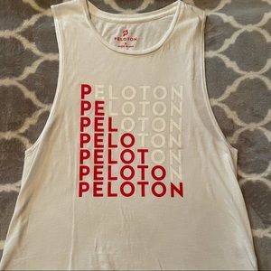 Peloton Red/White Cascading Tank